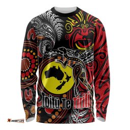 Aotearoa and Australia Toitu Te Tiriti Long Sleeve Shirt Honour the Treaty - Stand Together Stand Stronger LT03