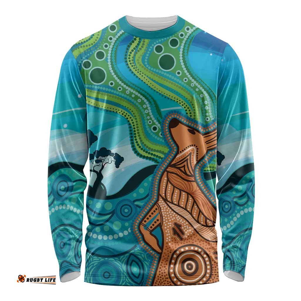 Aussie Aurora Borealis Aboriginal Art Long Sleeve Shirt LT7