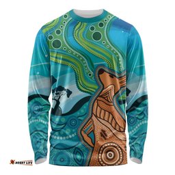 Aussie Aurora Borealis Aboriginal Art Long Sleeve Shirt LT7