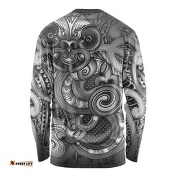 Aotearoa Maori Hei Tiki Long Sleeve Shirt Kiwikiwi Kowhaiwhai Puhoro Motif LT9
