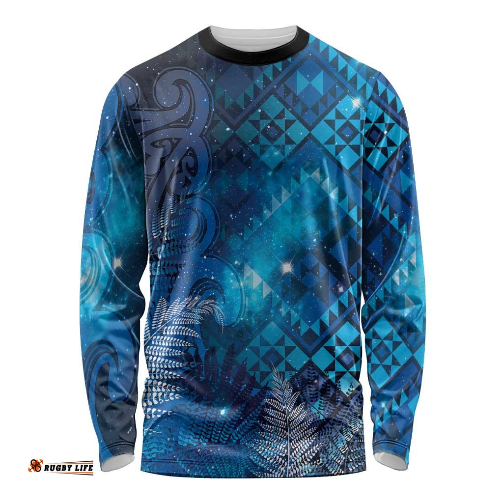 Aotearoa Taniko Matariki Long Sleeve Shirt Cosmic Blue LT7