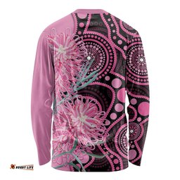 Australia Grevillea Long Sleeve Shirt Aussie Native Spider Flower Indigenous Art LT14