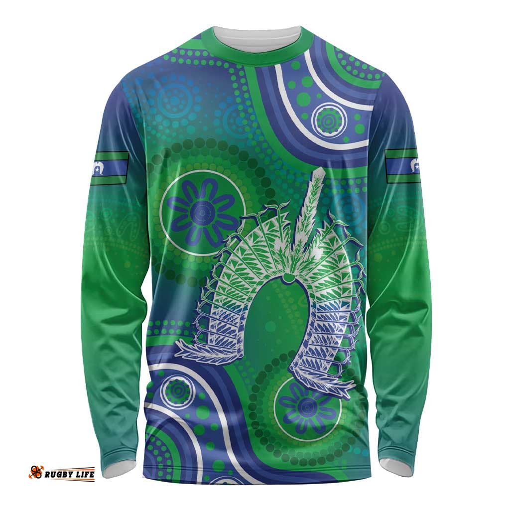 Australia Torres Strait Islanders Long Sleeve Shirt Dhari Aboriginal Pattern LT14