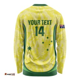 Australia Football Custom Long Sleeve Shirt Go Socceroos Grunge Sporty Style LT14