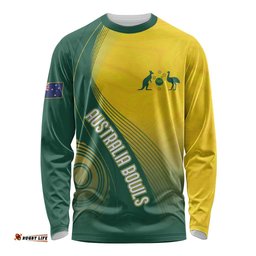 Australia Bowls Personalised Long Sleeve Shirt Basic Marble Glaze - National Color LT7