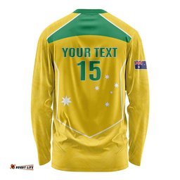 Custom Australia Soccer Long Sleeve Shirt Aussie Aussie Oi Oi Oi LT15