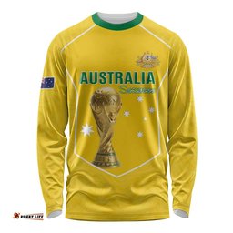 Custom Australia Soccer Long Sleeve Shirt Aussie Aussie Oi Oi Oi LT15
