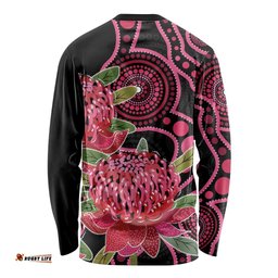 Australia Waratah Long Sleeve Shirt Telopea Aussie Native Flowers Indigenous Art LT14