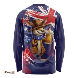 Australia Day Kangaroo Flag Long Sleeve Shirt Aussie Aussie Aussie Oi Oi Oi LT9