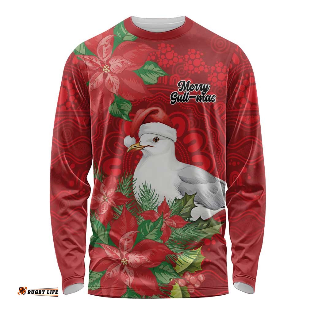 Australian Silver Gull Long Sleeve Shirt Aboriginal Inspired Christmas LT9