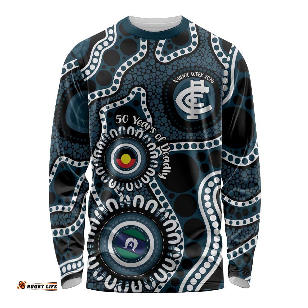 Carlton NAIDOC Week 2026 Personalised Long Sleeve Shirt 50 Years of Deadly Aboriginal Art LT14