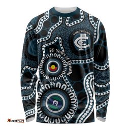 Carlton NAIDOC Week 2026 Personalised Long Sleeve Shirt 50 Years of Deadly Aboriginal Art LT14