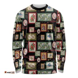 Aussie Birds Christmas La La Land Long Sleeve Shirt Black Vintage Stamp Edition LT9