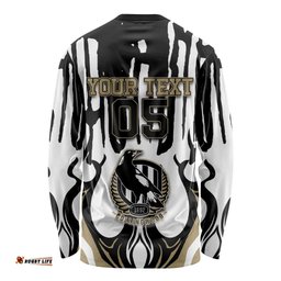 Custom Collingwood Black Long Sleeve Shirt Unique Style DT05