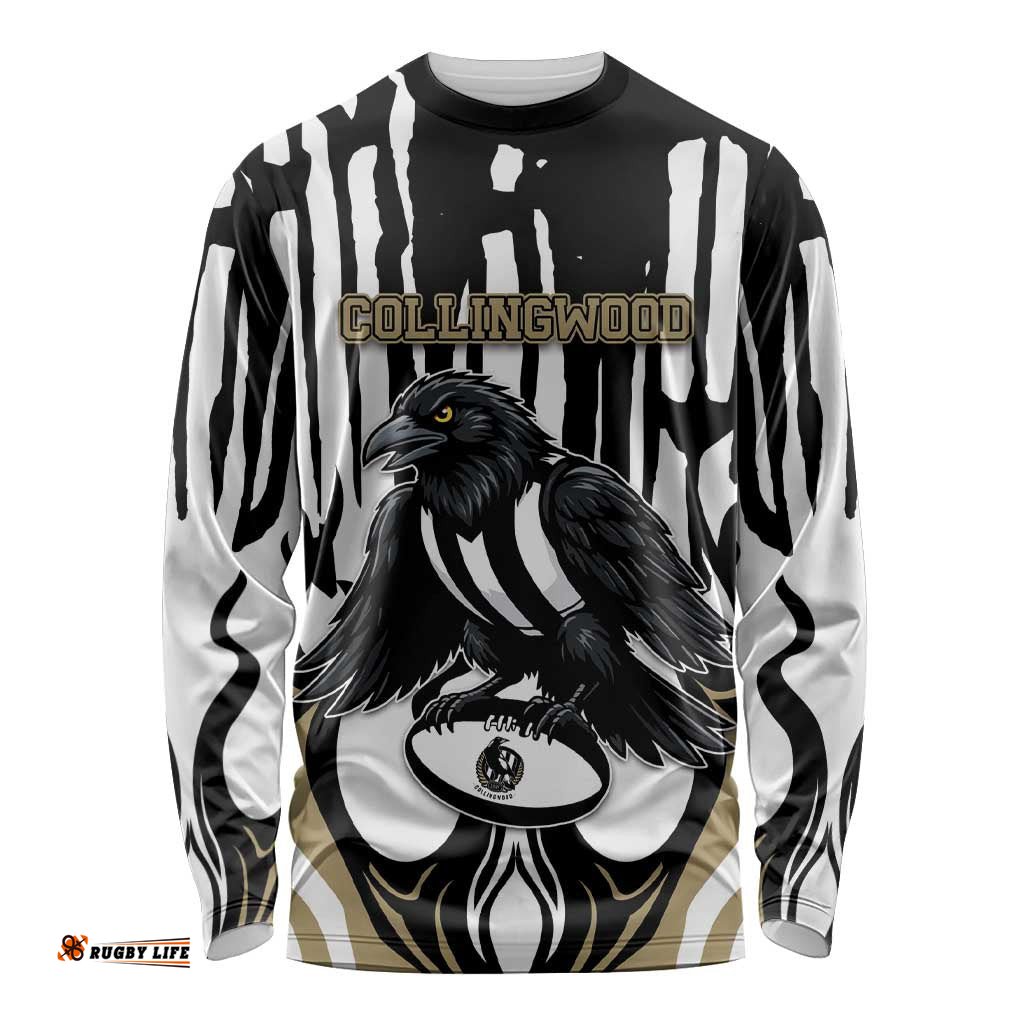 Custom Collingwood Black Long Sleeve Shirt Unique Style DT05
