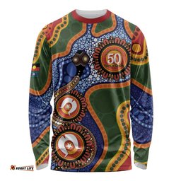 Australia NAIDOC Week 2026 Long Sleeve Shirt 50 Years of Deadly Dhari Snake Aboriginal Art LT14