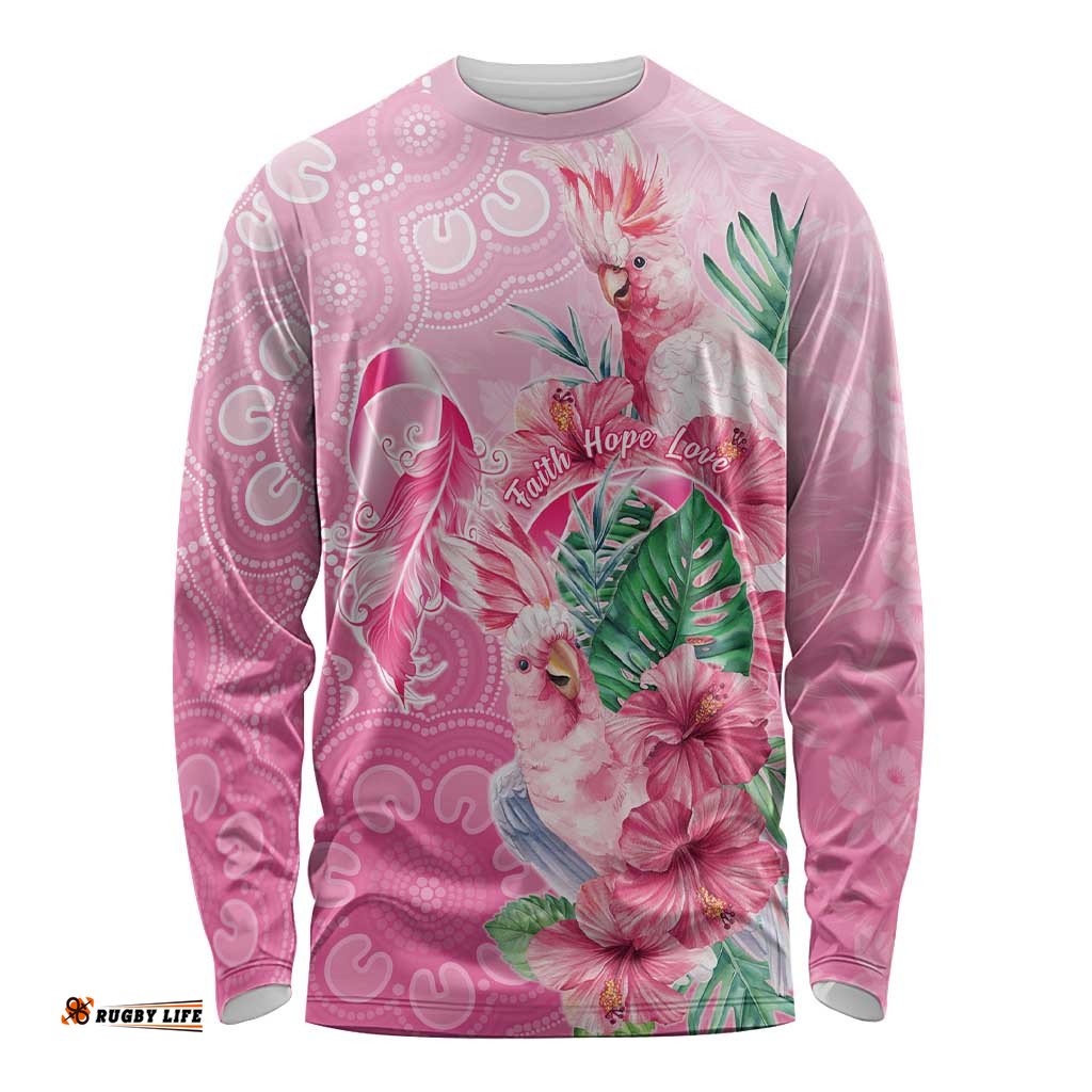 Australia Cockatoos Breast Cancer Long Sleeve Shirt Faith Hope Love LT05