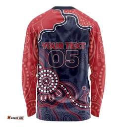 Custom Demons Football Long Sleeve Shirt Aboriginal Dot Art Pattern DT05