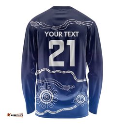 Custom Geelong Pride Long Sleeve Shirt On the Road to Glory Indigenous Aboriginal LT9