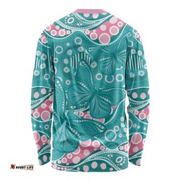 Australia Hereditary Cancer Awareness Long Sleeve Shirt Aboriginal Butterflies LT7