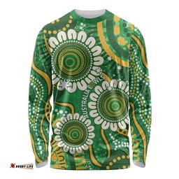 Bowls Australia Custom Long Sleeve Shirt Aboriginal Art National Color LT14