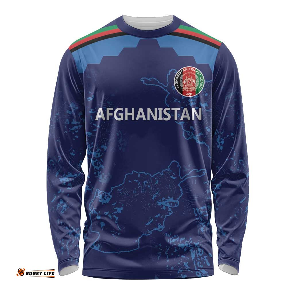 Afghan Atalans Cricket Custom Long Sleeve Shirt Afghanistan Map with Sporty Style LT9