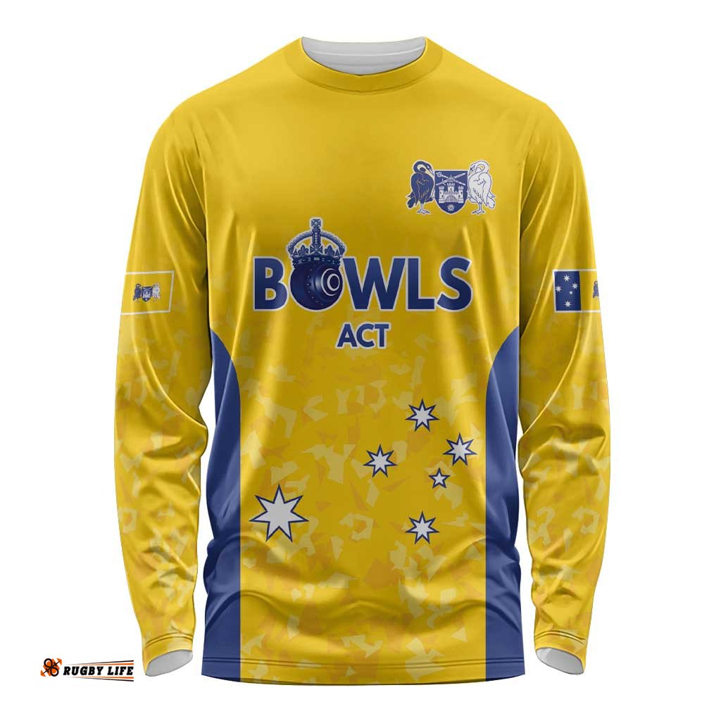 Australian ACT Lawn Bowls Custom Long Sleeve Shirt Aussie Minimalist Style LT9