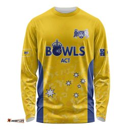 Australian ACT Lawn Bowls Custom Long Sleeve Shirt Aussie Minimalist Style LT9