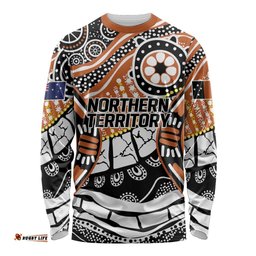 Australian Northern Territory Long Sleeve Shirt Aboriginal with Sturt's Desert Rose LT9