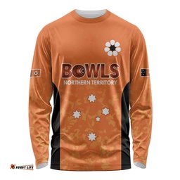 Australian Northern Territory Lawn Bowls Custom Long Sleeve Shirt Aussie Minimalist Style LT9