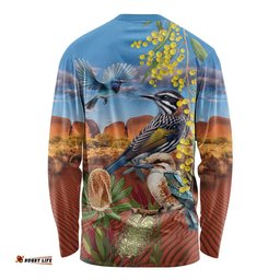 Australia Native Bird Uluru Ayers Rock Long Sleeve Shirt LT9