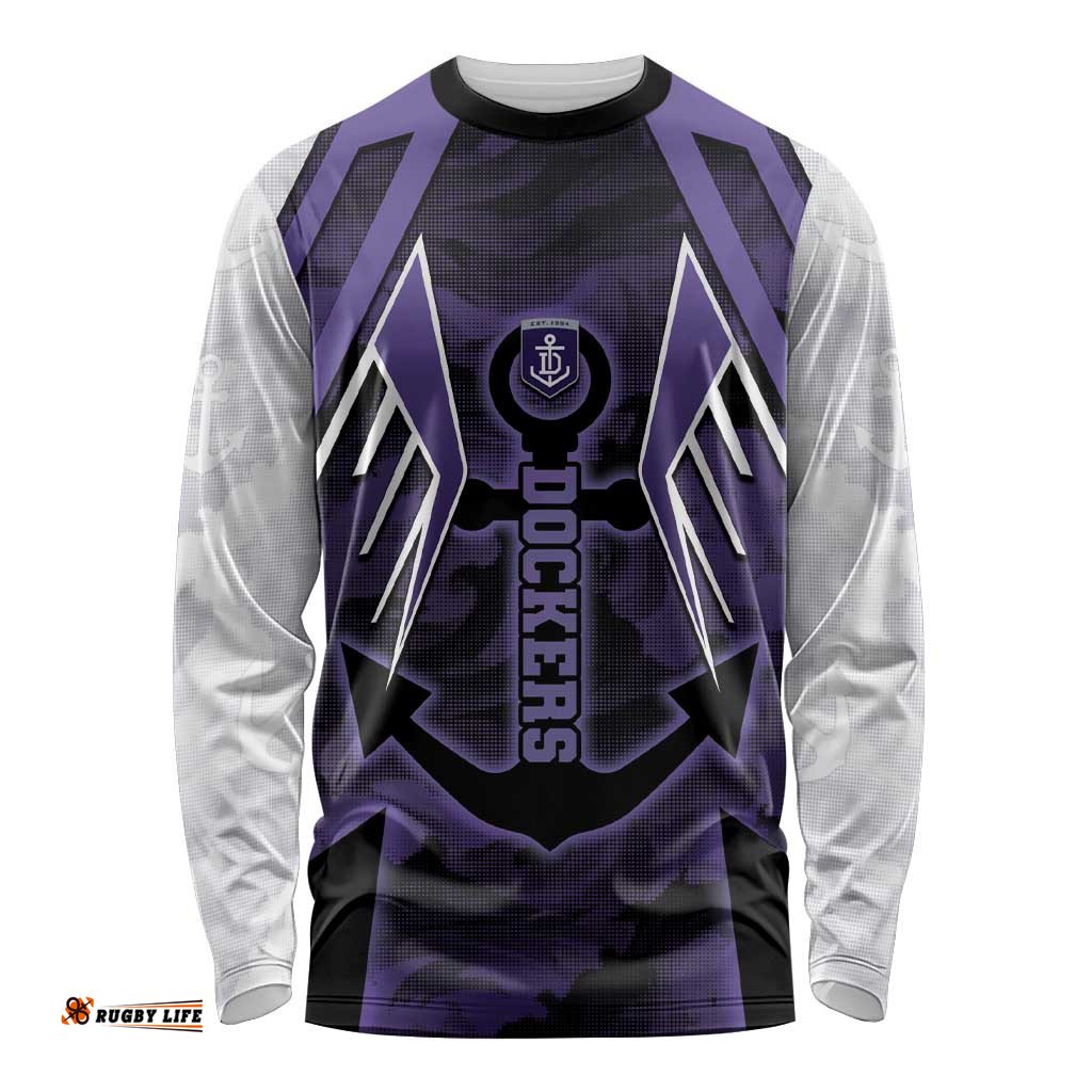 Custom Fremantle Football Long Sleeve Shirt Dockers Anchor Sporty Style DT05