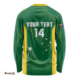 Custom Bowls Australia Long Sleeve Shirt National Color Curve Sporty LT14