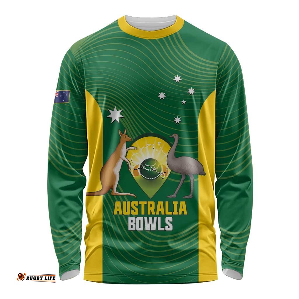 Custom Bowls Australia Long Sleeve Shirt National Color Curve Sporty LT14