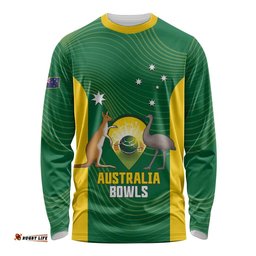 Custom Bowls Australia Long Sleeve Shirt National Color Curve Sporty LT14