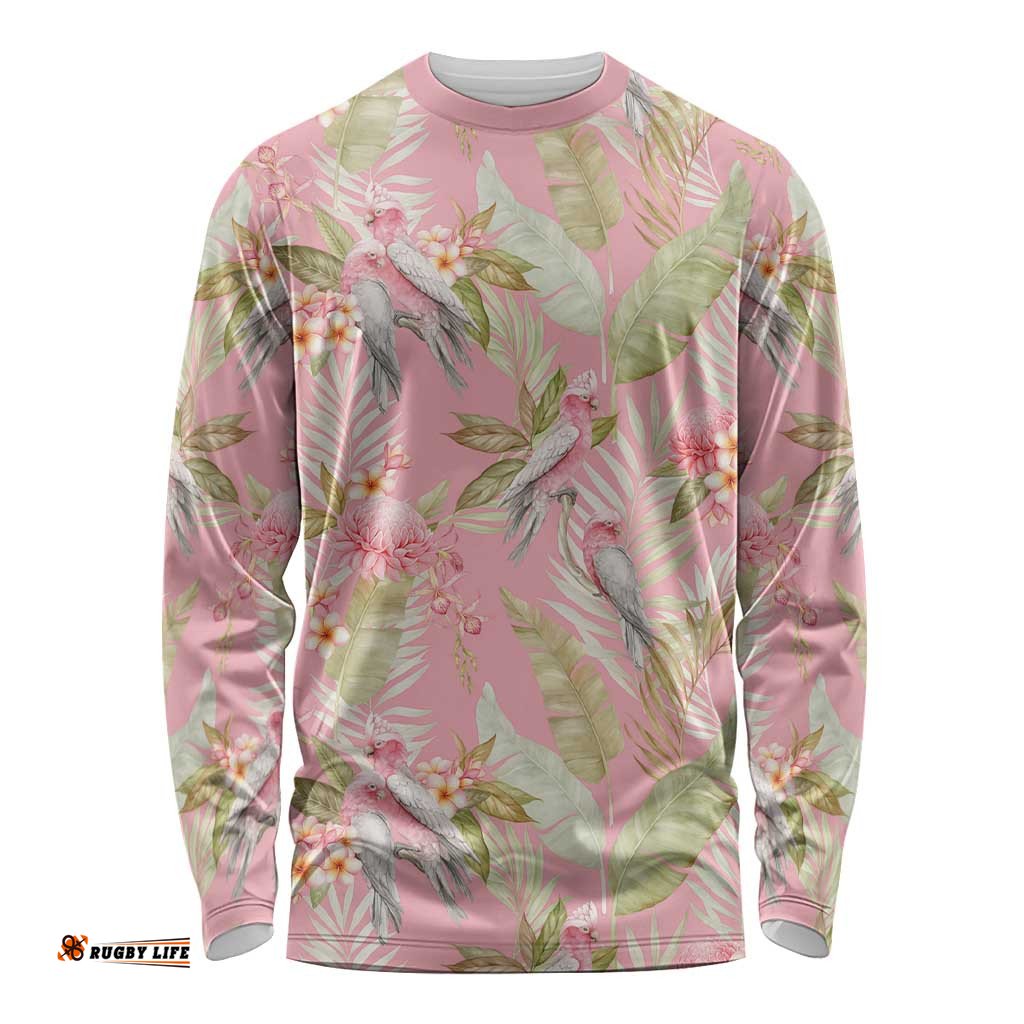 Australia Galah Cockatoo Long Sleeve Shirt Eolophus Soseicapilla Couple Seamless Style LT14