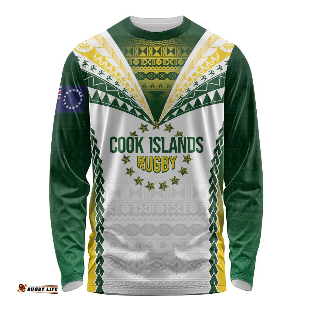 Cook Islands Rugby Custom Long Sleeve Shirt Kuki's Aitu Champions LT7