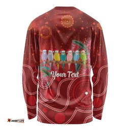 Australia Budgerigar Christmas Personalised Long Sleeve Shirt Budgies Hakea Have A Good Chrissie LT14