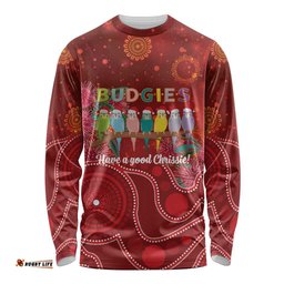 Australia Budgerigar Christmas Personalised Long Sleeve Shirt Budgies Hakea Have A Good Chrissie LT14