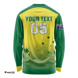 Custom Australia Cricket Long Sleeve Shirt Go Champions Aussies LT05