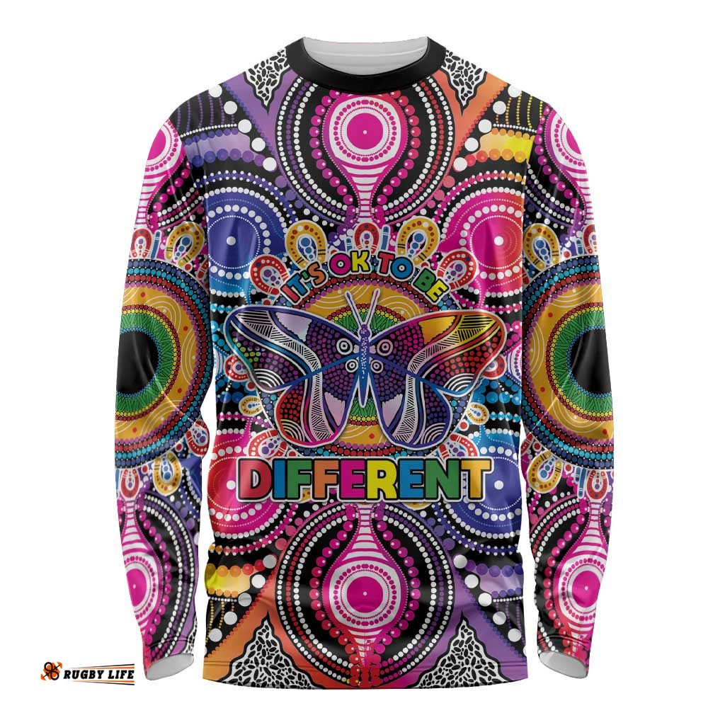 Australia Indigenous Autism Awareness Long Sleeve Shirt Its Okay To Be Different LT05