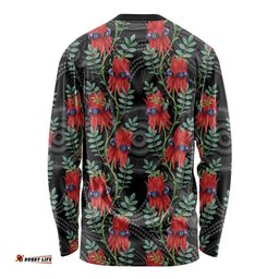 Australia Sturt's Desert Pea Long Sleeve Shirt Aussie Native Flowers Indigenous Art LT14