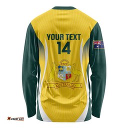 Custom Australia Cricket Long Sleeve Shirt Go Champions Aussie LT14