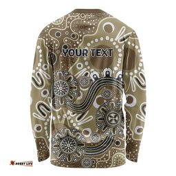 Personalised NAIDOC Week 50 Years Deadly Always Long Sleeve Shirt Brown Aboriginal Artwork Dot Painting LT9