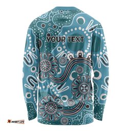 Personalised NAIDOC Week 50 Years Deadly Always Long Sleeve Shirt Teal Aboriginal Artwork Dot Painting LT9