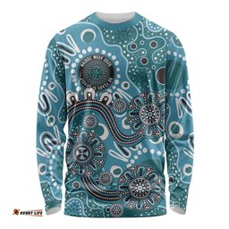 Personalised NAIDOC Week 50 Years Deadly Always Long Sleeve Shirt Teal Aboriginal Artwork Dot Painting LT9