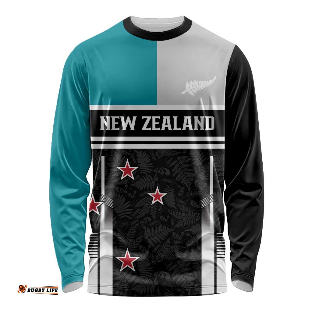 Custom NZ Cricket Pride Long Sleeve Shirt Silver Fern Fan Supporter Apparel LT9