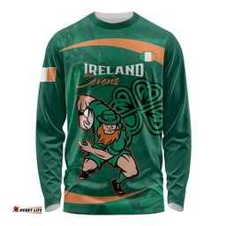 Custom Ireland Rugby Sevens Long Sleeve Shirt Go Champions Irish Shamrock LT14
