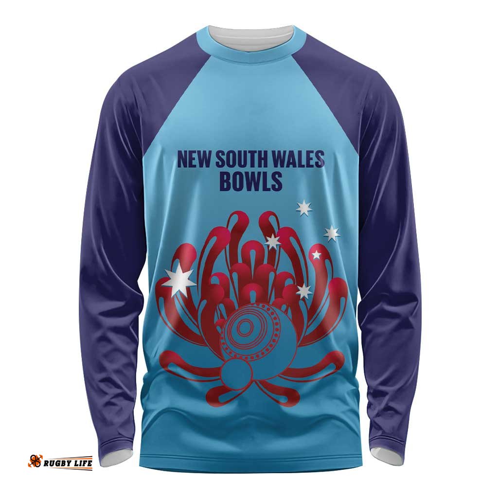 Custom New South Wales Bowls Australia Long Sleeve Shirt Go Champions NSW Waratah LT14