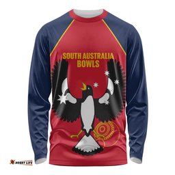 Custom South Australia Bowls Long Sleeve Shirt Go Champions SA Piping Shrike LT14